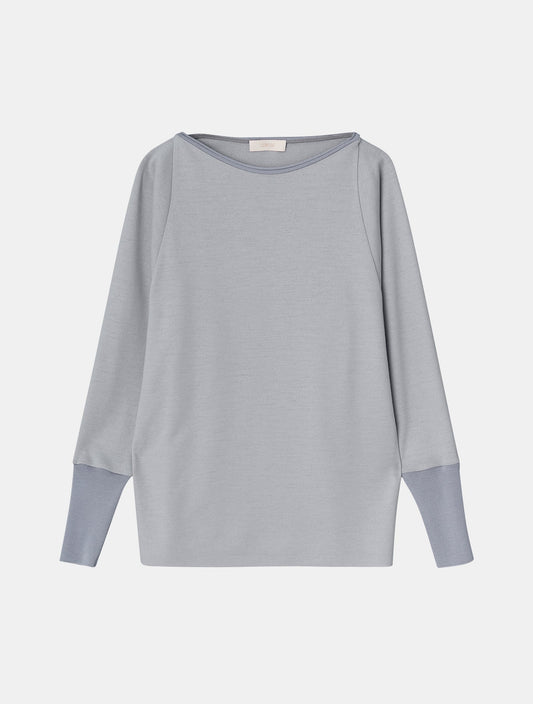 Grey Cotton Normal T-Shirt with Long Sleeves