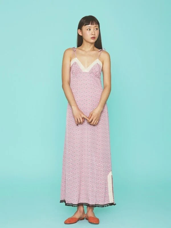 Pink Synthetic / Polyester Slip Dress with Sleeveless