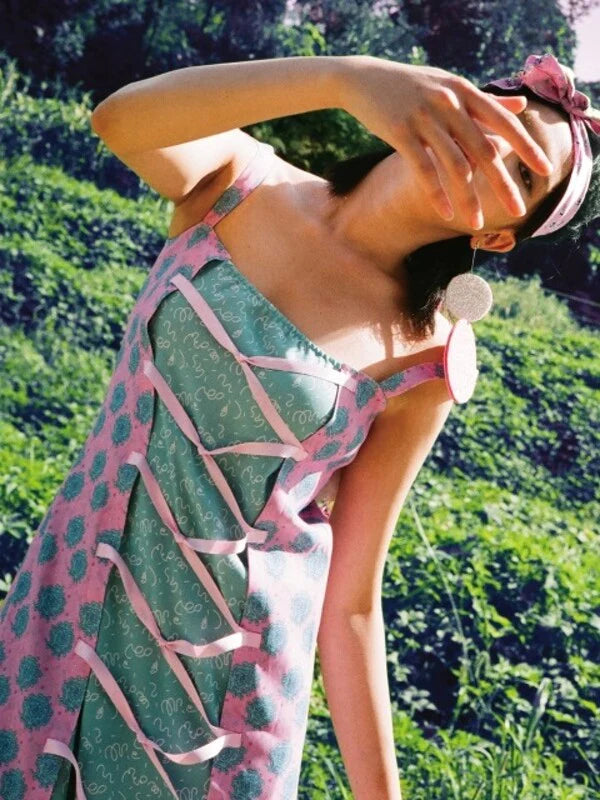 Pink Synthetic / Polyester Slip Dress with Sleeveless