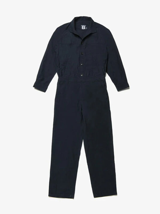 Navy Cotton Jumpsuit with 3/4 Sleeve